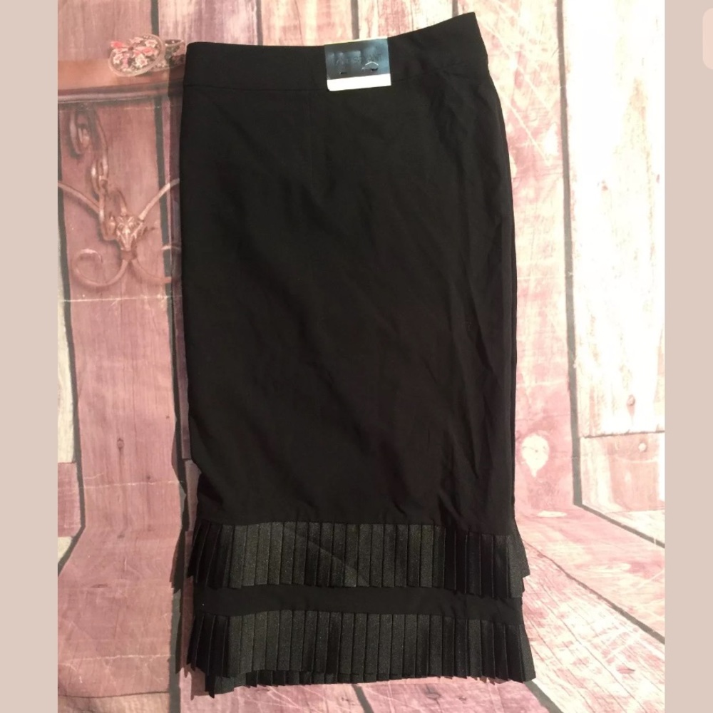 Lane Bryant Skirt Plus Sz Black Straight Pleaded - Picture 6 of 8
